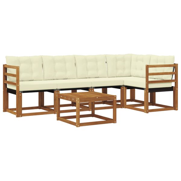 vidaXL Outdoor-Sofagarnitur mit Kissen 6 pcs Natur und Beige