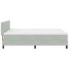 vidaXL LED Boxspringbett mit Matratze Hellgrau 160 x 200 cm Samt