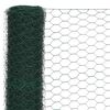 vidaXL Drahtzaun Stahl mit PVC-Beschichtung 25x1,5 m Gr&uuml;n