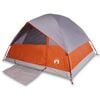 vidaXL Kuppel-Campingzelt 3 Personen Grau und Orange Wasserdicht