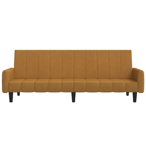 vidaXL Schlafsofa 2-Sitzer Braun Samt