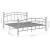 vidaXL Bettgestell Grau Metall 140x200 cm
