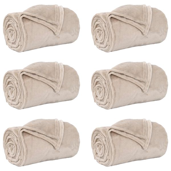 vidaXL Wohndecken 6 pcs Beige 150 x 200 cm Fleece