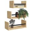 vidaXL 3-teiliges Wandregal-Set mit Stangen Sonoma-Eiche Holzwerkstoff