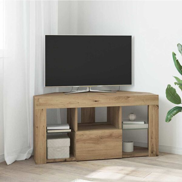 vidaXL Eck-LED-TV-Schrank Artisan-Eiche 100 x 40 x 50 cm Holzwerkstoff