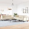 vidaXL 2-tlg. Sofagarnitur Creme Stoff