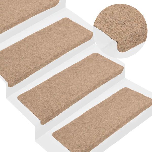 vidaXL Stufenmatten Selbstklebend 30 Stk. Beige 65x24,5x3,5 cm