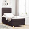 vidaXL LED Boxspringbett mit Matratze Dunkelbraun 80 x 200 cm Stoff