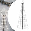 vidaXL LED-Weihnachtsbaum mit Erdspie&szlig;en 220 LEDs Kaltwei&szlig; 180 cm