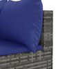 vidaXL 11-tlg. Garten-Sofagarnitur mit Kissen Grau Poly Rattan