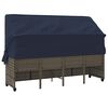 vidaXL Sonnenliege mit Dach und Kissen Grau Poly Rattan