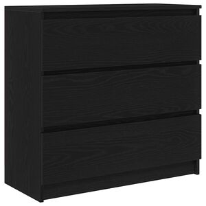 vidaXL Sideboard Schwarz Eichen-Optik 80x35x76 cm Holzwerkstoff