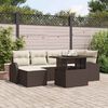 vidaXL Garten-Sofa-Set mit Kissen 7 pcs Braun und Creme