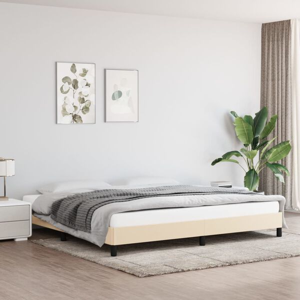vidaXL Bettgestell ohne Matratze Creme 200x200 cm Stoff