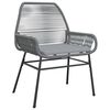 vidaXL Garten Essgruppe mit Kissen 7 pcs Grau Poly-Rattan