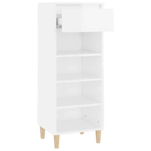 vidaXL Schuhschrank Hochglanz-Wei&szlig; 40x36x105 cm Holzwerkstoff