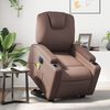 vidaXL Massagesessel mit Aufstehhilfe Elektrisch Braun Kunstleder