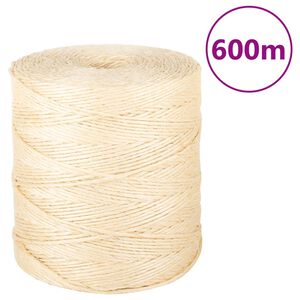 vidaXL Seil 100% Sisal 2 mm 600 m