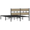 vidaXL Metallbett ohne Matratze Sonoma-Eiche 140x190 cm