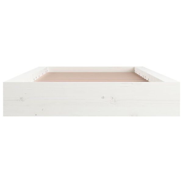 vidaXL Massivholzbett Wei&szlig; 140x190 cm