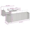 vidaXL 6-tlg. Garten-Sofagarnitur mit Kissen Schwarz Poly Rattan