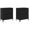 vidaXL Sideboards 2 pcs Schwarz Eichen-Optik 60 x 35 x 70 cm
