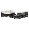 vidaXL Gartensofa-set 9 stk. Schwarz und Cremewei&szlig; Poly-Rattan