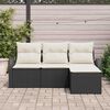 vidaXL Gartensofa-set Schwarz Poly-Rattan
