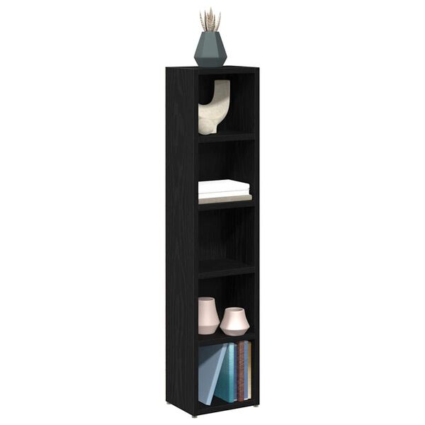 vidaXL CD-Regale 2Stk. Schwarz Eichen-Optik 21x16x93,5cm Holzwerkstoff