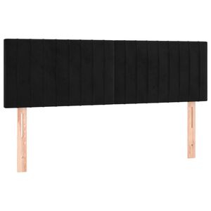 vidaXL Kopfteile Schwarz 144x5x78/88 cm Samt