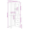 vidaXL Highboard R&auml;uchereiche 69,5x34x180 cm Holzwerkstoff
