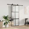 vidaXL Schiebet&uuml;r mit Beschlag Schwarz 90x205 cm Hartglas