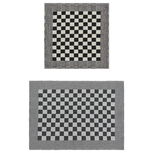 vidaXL 10-tlg. Handtuch-Set Schwarz und Weiß Baumwolle