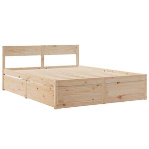 vidaXL Massivholzbett ohne Matratze 160x200 cm Kiefernholz