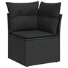 vidaXL Sofa Set mit Kissen mit Speicher 5 pcs Schwarz Poly-Rattan