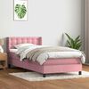 vidaXL Boxspringbett mit Matratze Rosa 80x220 cm Samt