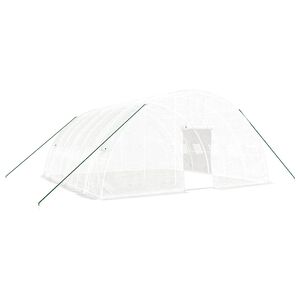 vidaXL Gew&auml;chshaus mit Stahlrahmen Wei&szlig; 36 m&sup2; 6x6x2,85 m