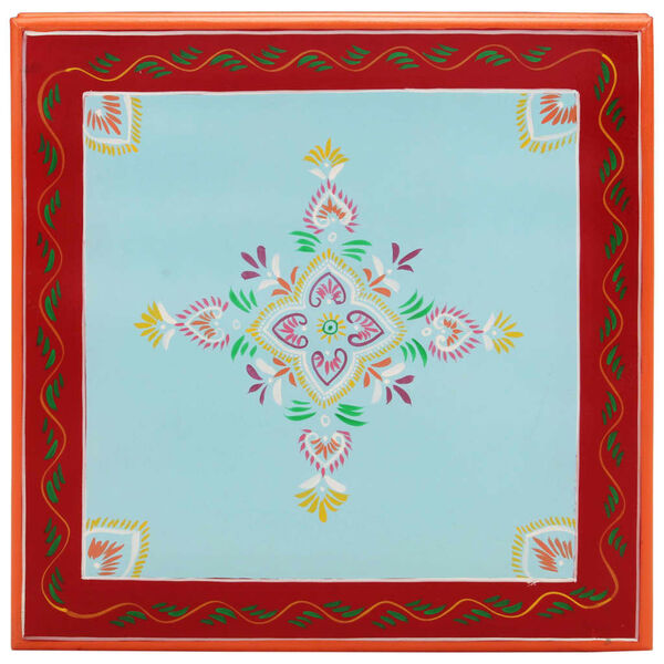 vidaXL Couchtisch Blau Handbemalt Massivholz Mango