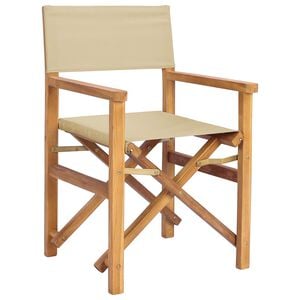 vidaXL Regiestuhl Braun und Beige Massives Teakholz