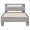 vidaXL Bettgestell mit Kopfteil und LED-Leuchten Grau Sonoma 90x200 cm