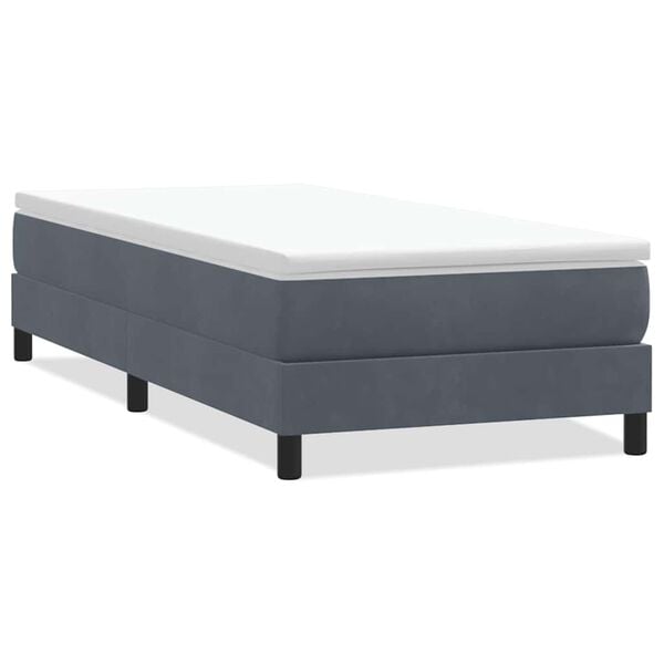 vidaXL Boxspringbett ohne Matratze Dunkelgrau 80x210 cm Samt