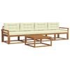 vidaXL Outdoor-Sofagarnitur 5 Stk. Natur und Creme