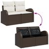 vidaXL Gartensofa-set mit Speicher 6 pcs Braun und Creme Poly-Rattan
