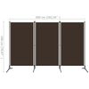 vidaXL 3-tlg. Raumteiler Braun 260x180 cm