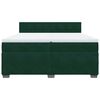 vidaXL Boxspringbett mit Matratze Dunkelgr&uuml;n 200x200 cm Samt