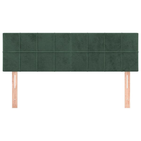 vidaXL Kopfteile 2 Stk. Dunkelgr&uuml;n 72x5x78/88 cm Samt
