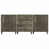 vidaXL 3-tlg. Sideboards Hellgrau 60x33,5x75 cm Massivholz Mango