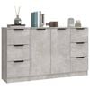 vidaXL Sideboards 3 Stk. Betongrau Holzwerkstoff