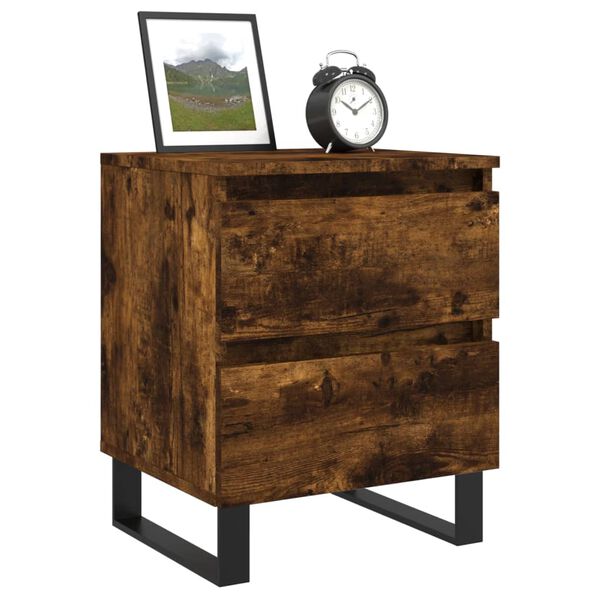 vidaXL Nachttisch R&auml;uchereiche 40x35x50 cm Holzwerkstoff