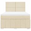 vidaXL Boxspringbett mit Matratze Creme 140x200 cm Stoff